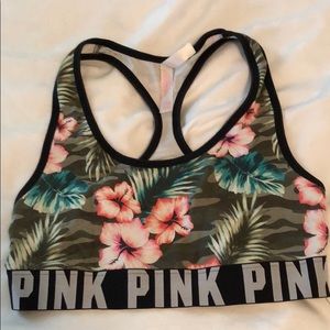 Pink Victoria’s Secret sports bra